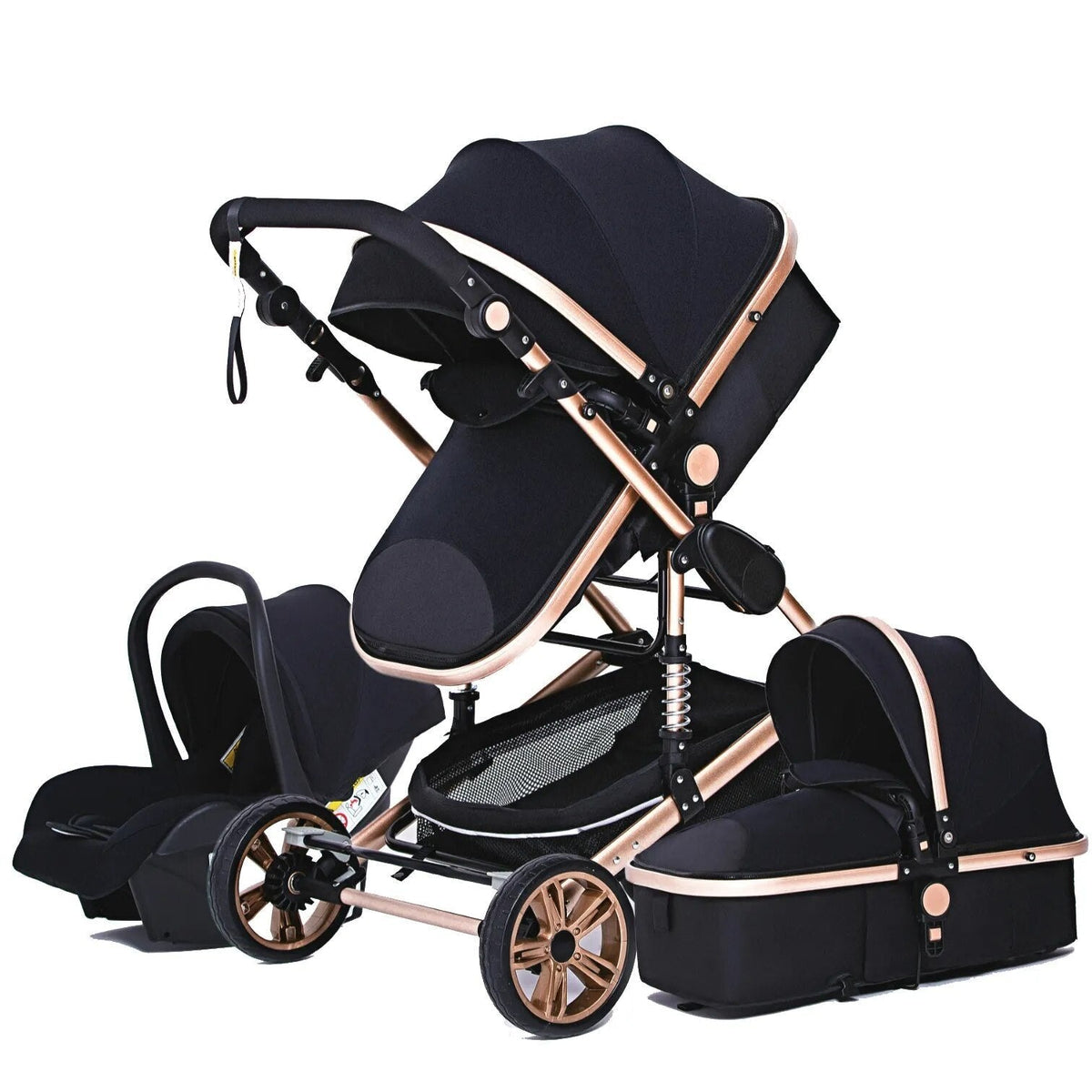 Luxurious 3-in-1 Baby Stroller: Portable, Aluminum Frame, High Landscape