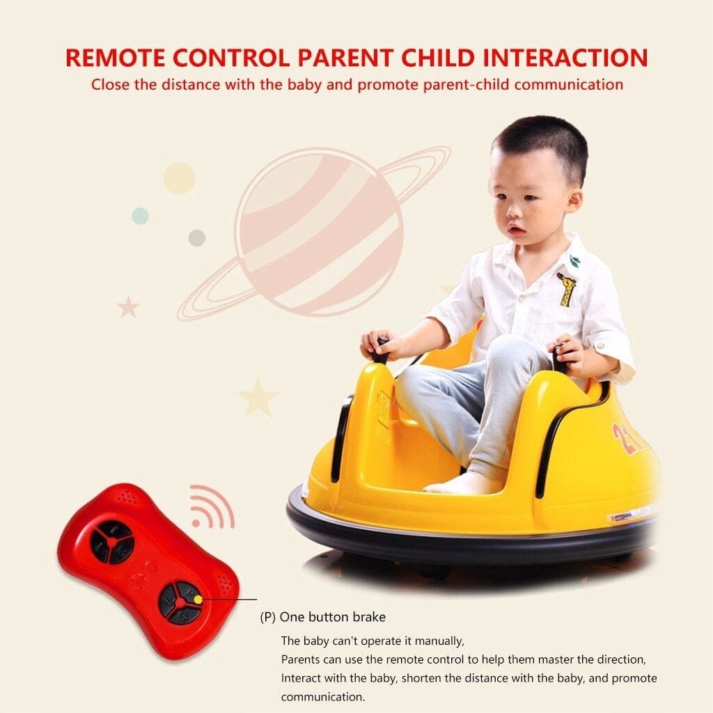 Ride-On Bumper Car for Toddlers, 6V with Lights & Remote (1.9 mph)