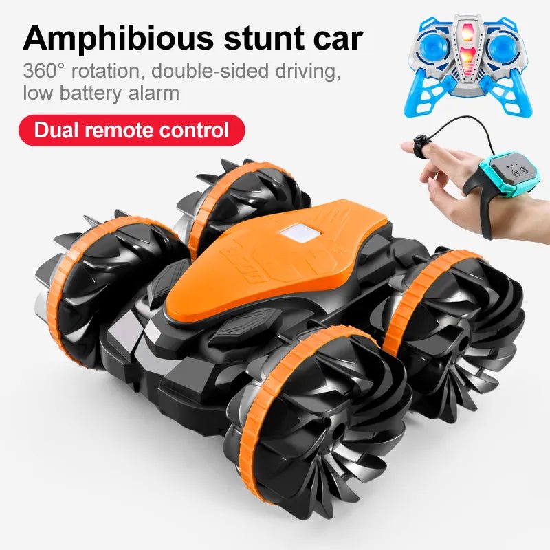 2.4G Amphibious Stunt RC Vehicle, Double-Sided, Kids' Electric Toy