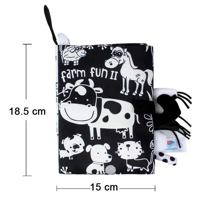 Cartoon Animal Tail Cloth Book: Educational Toy for Babies 0-12 Months
