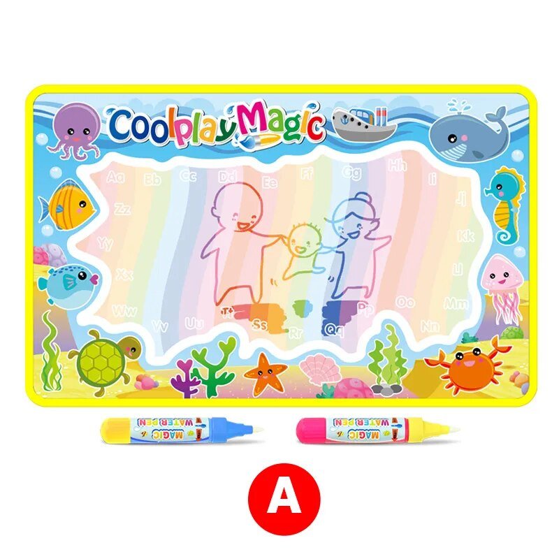 Coolplay Animal Water Drawing Mat: Rainbow Doodle & 2 Pens - Xmas Kid Gift