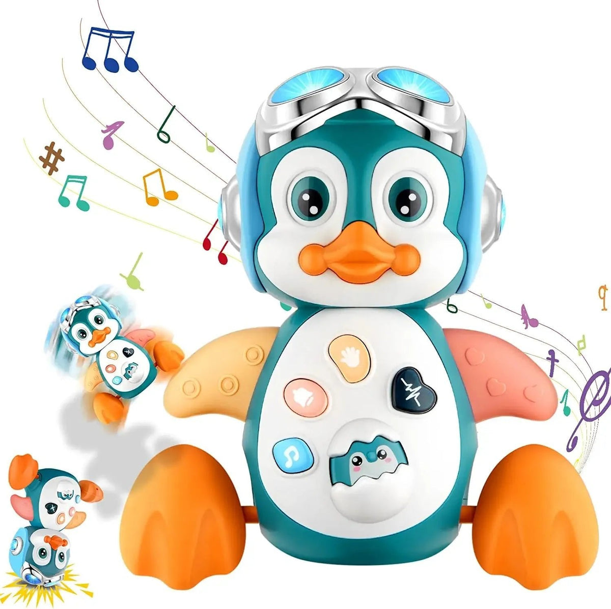 Musical Penguin Baby Crawling Toy - Light-Up, Interactive for Toddlers