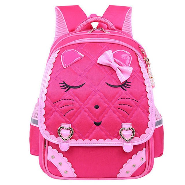 Fashion Sweet Cat Girl's School Bags Waterproof Cartoon Pattern