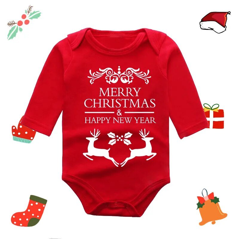 My First Christmas Newborn Rompers - Long Sleeve Jumpsuits
