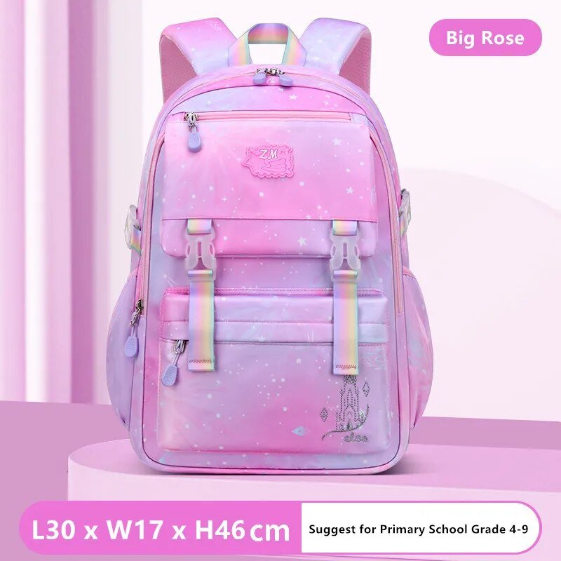 Cute Korean-Style Girls' Elementary School Backpack: Waterproof, Purple