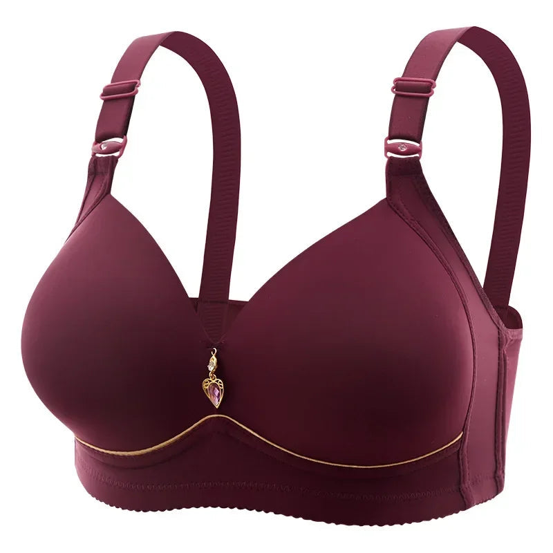 Wirefree Breathable Glossy Bra for Full-Figure Comfort