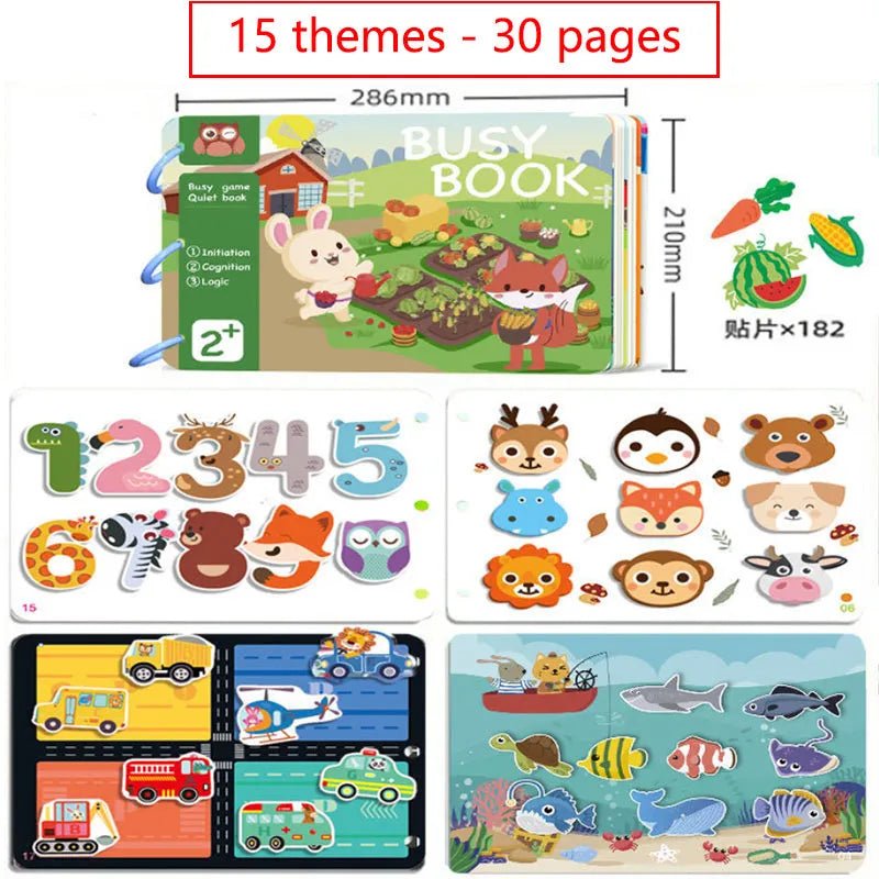 Montessori Quiet Book: Hook & Loop Sensory Game for 3-6 Yrs - Early Learning