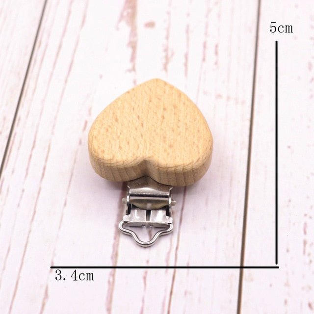 5PC Wooden Animal Pacifier Clips & Teethers Set