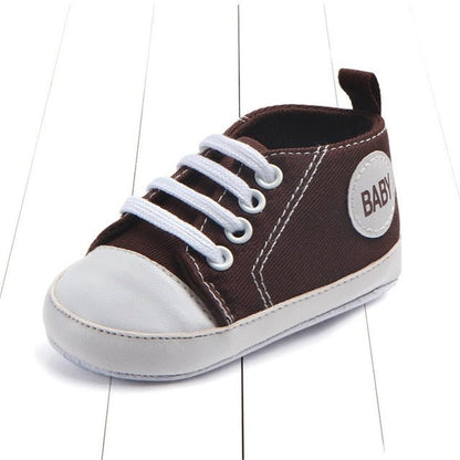 Classic Sports Baby Sneakers (Canvas, Cork Sole, 0–12M)
