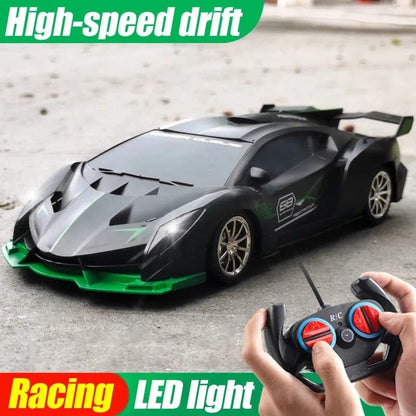 1/18 RC Sports Car with LED Light - 2.4G High-Speed Drift Toy