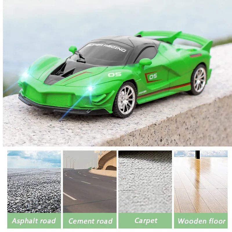 1:18 High-Speed RC Car - 15km/h with LED Light - Chargeable