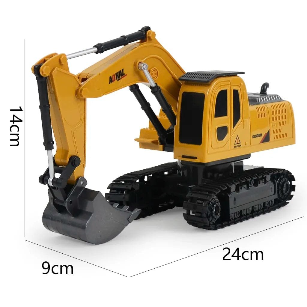 1/20 RC Excavator Bulldozer, 6CH, Light & Music, Kids Toy Truck