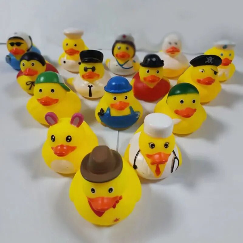 5-100Pcs Rubber Ducks Set - Squeaky Bath Toys for Kids