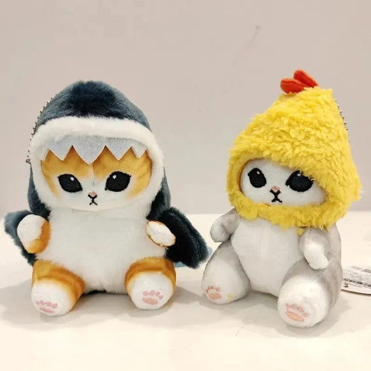12cm Cute Shark & Shrimp Cat Pendant - Cartoon Charm