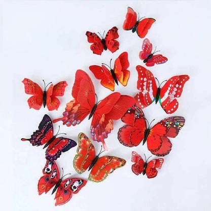 12pc 3D Double Layer Butterflies - DIY Magnet Wall Art