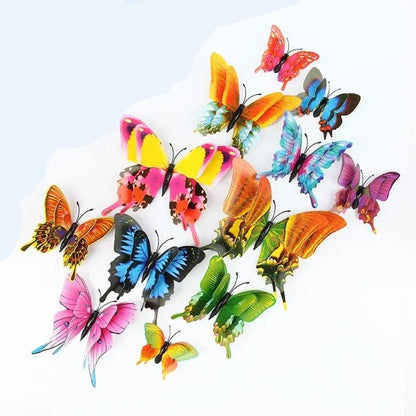 12pc 3D Double Layer Butterflies - DIY Magnet Wall Art