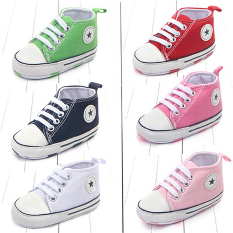 Classic Sports Baby Sneakers (Canvas, Cork Sole, 0–12M)