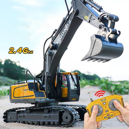 1:20 RC Excavator & Dumper, 2.4G Remote Control Truck for Kids