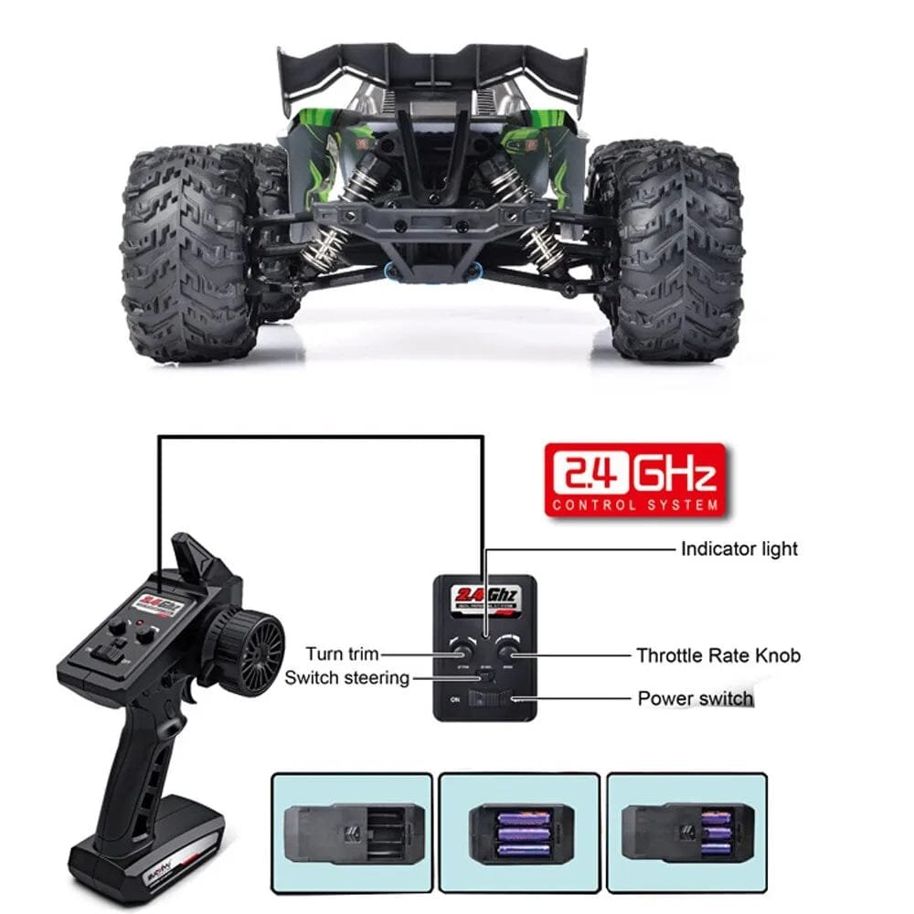 1:16 Scale High-Speed RC Car - 50km/h 4WD Monster Truck