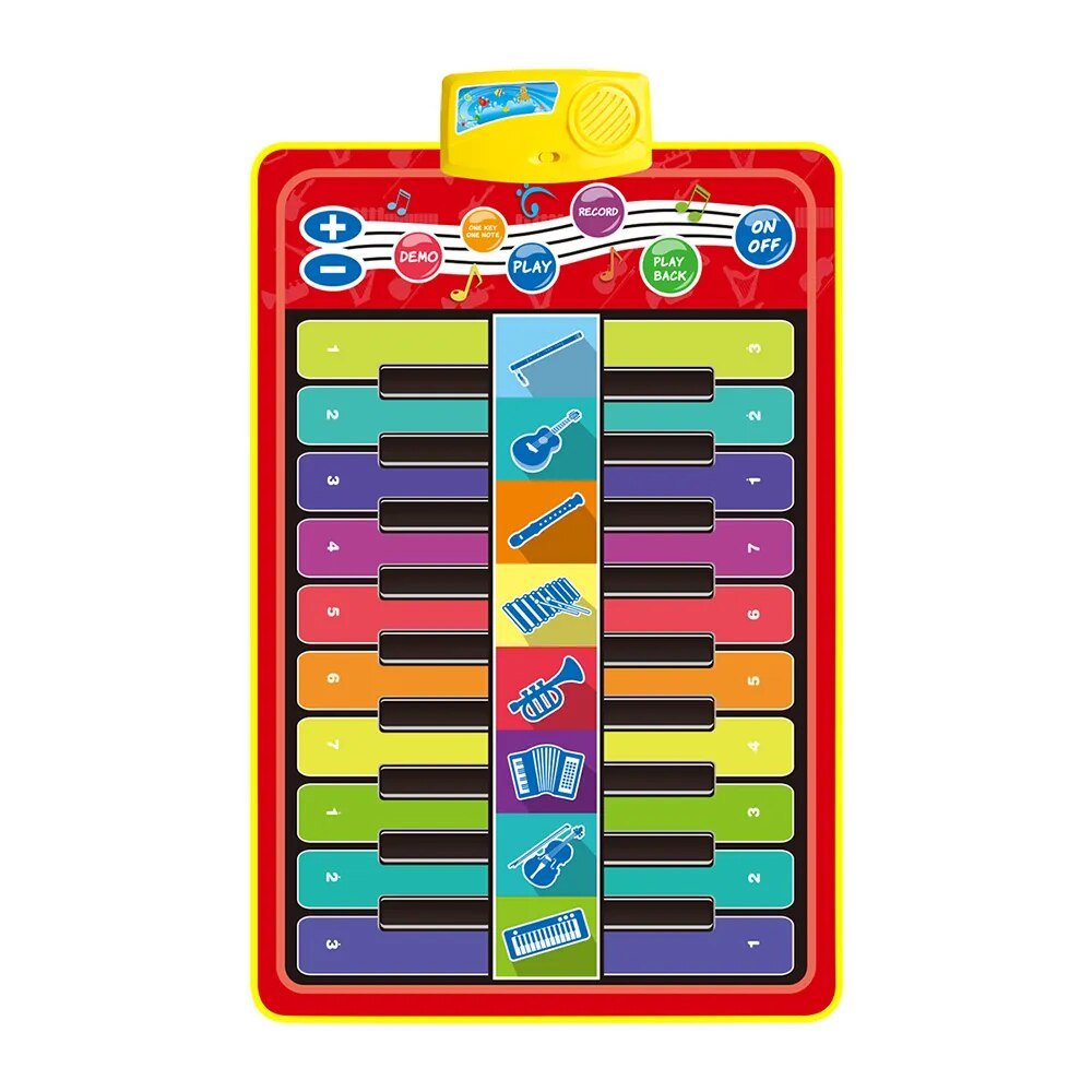 20-Key Kids Piano Mat - Duet Keyboard with 8 Sounds & Dance Pad