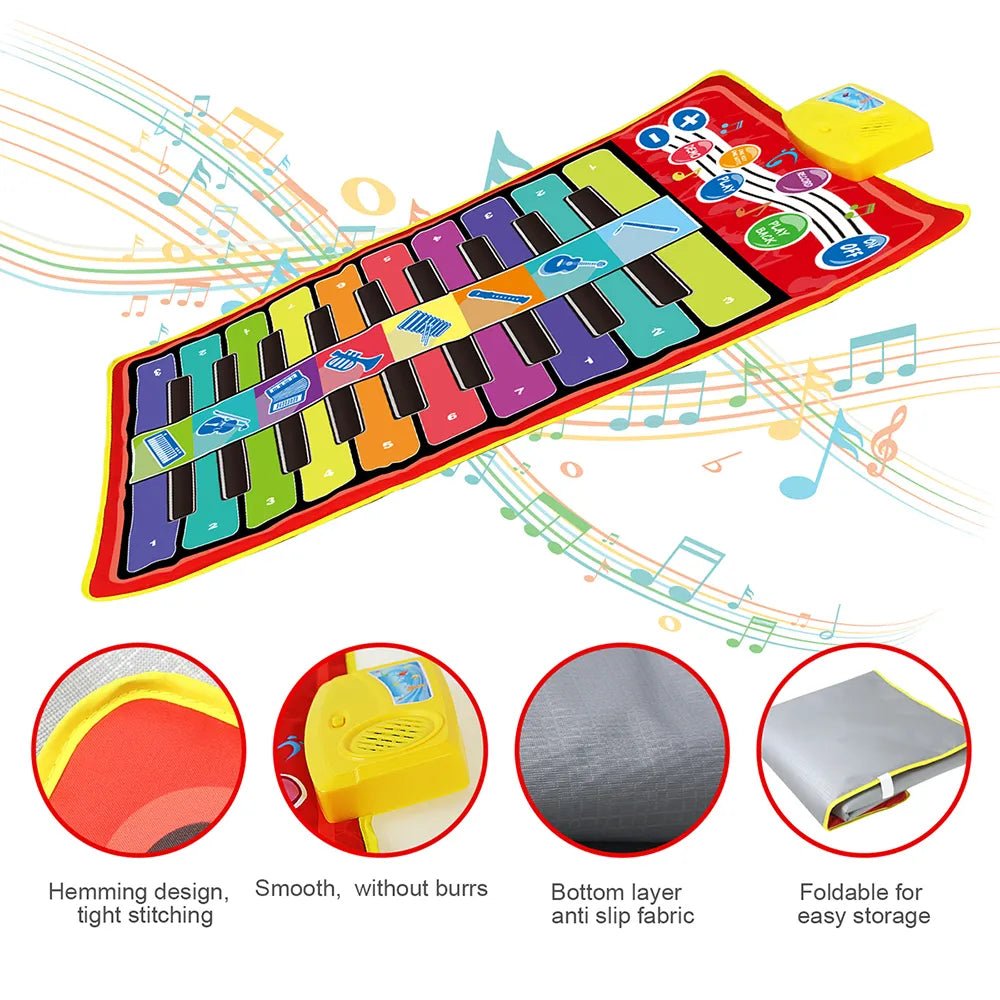 20-Key Kids Piano Mat - Duet Keyboard with 8 Sounds & Dance Pad