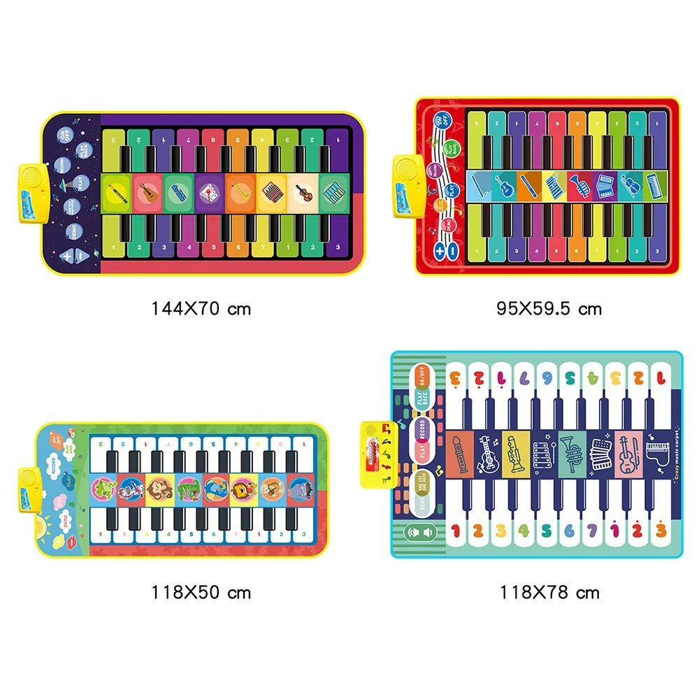 20-Key Kids Piano Mat - Duet Keyboard with 8 Sounds & Dance Pad