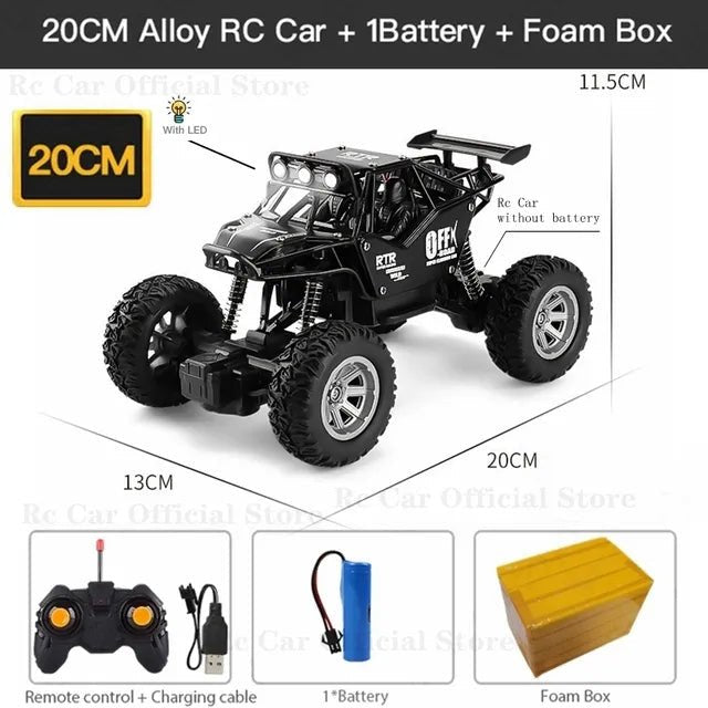4WD RC Off-Road Buggy - LED Lights Racing Car for Kids