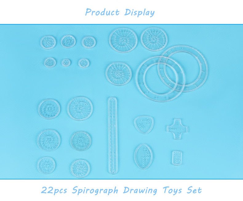 22pcs Spirograph Drawing toys set Interlocking Gears & Wheels