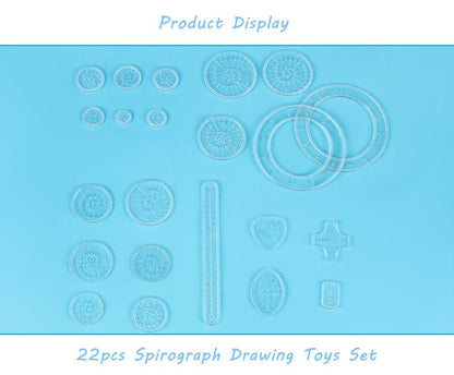 22pcs Spirograph Drawing toys set Interlocking Gears & Wheels