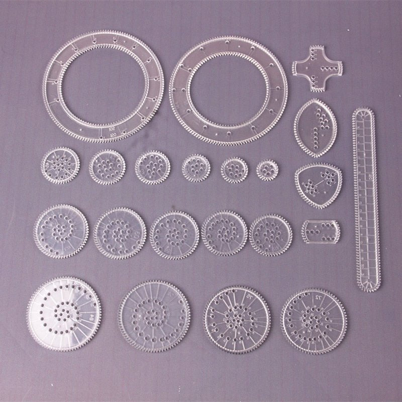 22pcs Spirograph Drawing toys set Interlocking Gears & Wheels