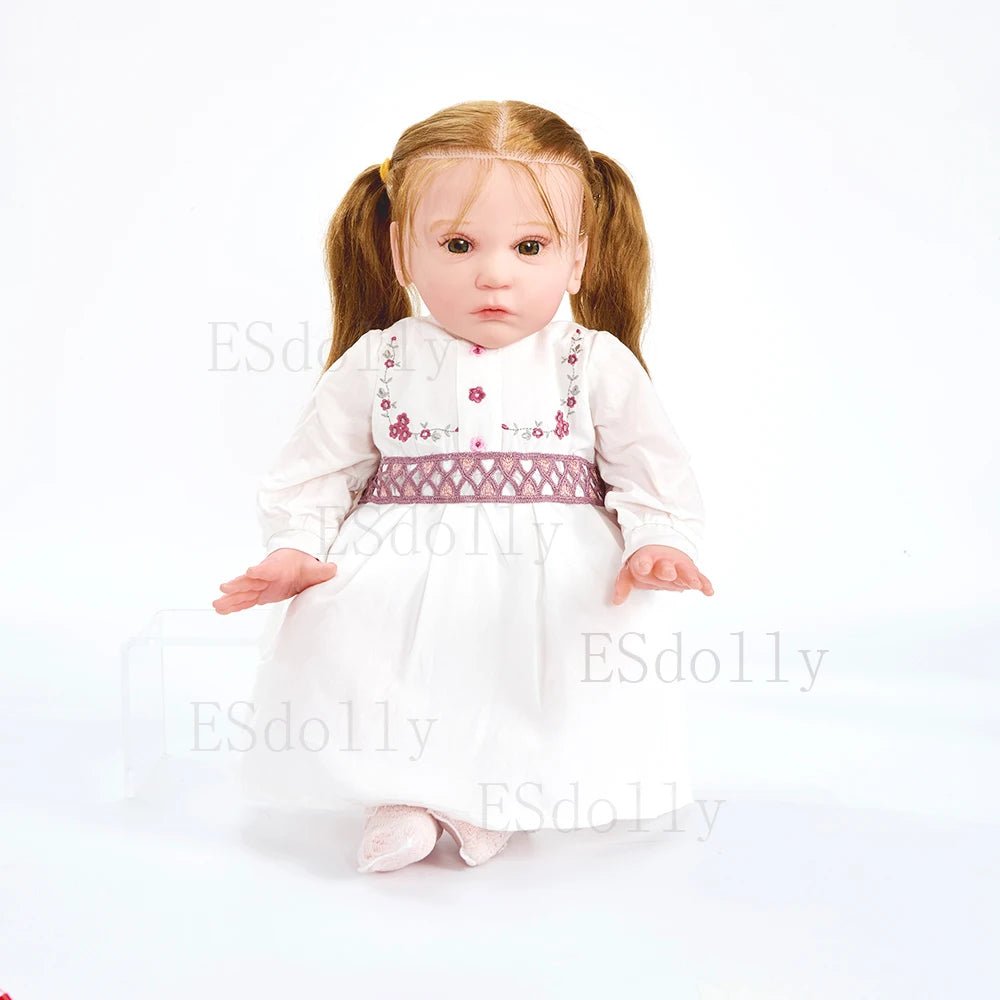 23" Mattia Reborn Doll - Handmade, Silicone, Rooted Hair