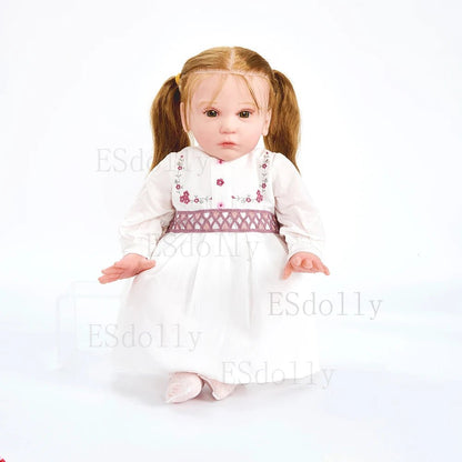 23" Mattia Reborn Doll - Handmade, Silicone, Rooted Hair
