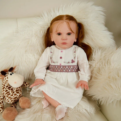 23" Mattia Reborn Doll - Handmade, Silicone, Rooted Hair