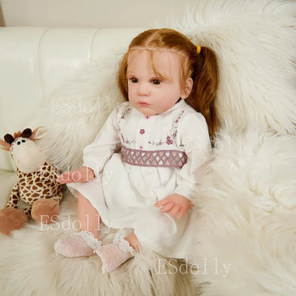 23" Mattia Reborn Doll - Handmade, Silicone, Rooted Hair