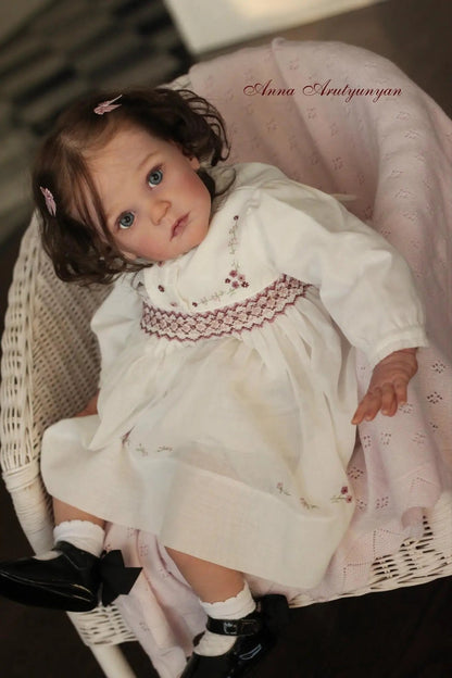 23" Mattia Reborn Doll - Handmade, Silicone, Rooted Hair
