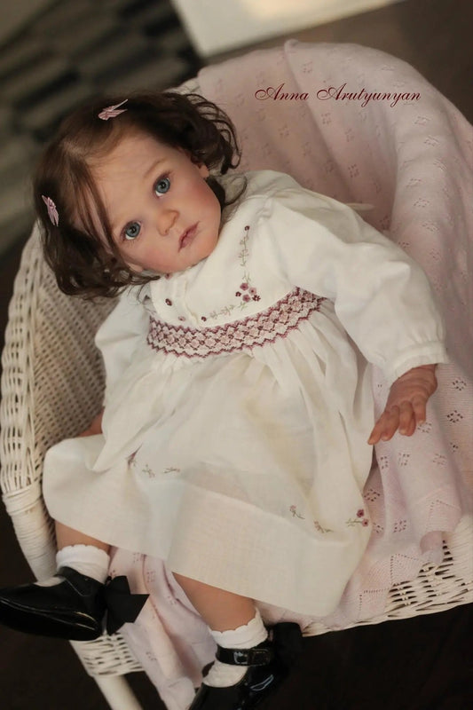 23" Mattia Reborn Doll - Handmade, Silicone, Rooted Hair