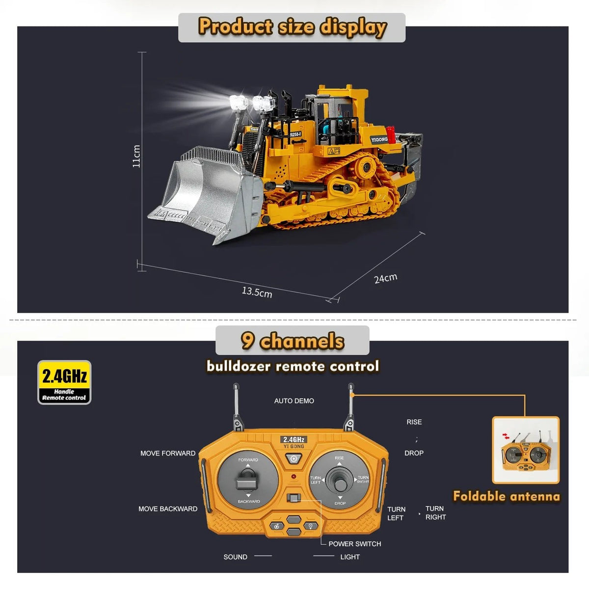 2.4G RC Excavator & Dump Truck - Engineering Vehicle Toy