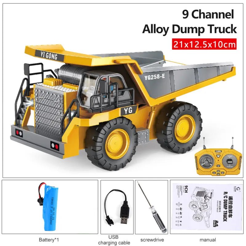 2.4G RC Excavator & Dump Truck - Engineering Vehicle Toy