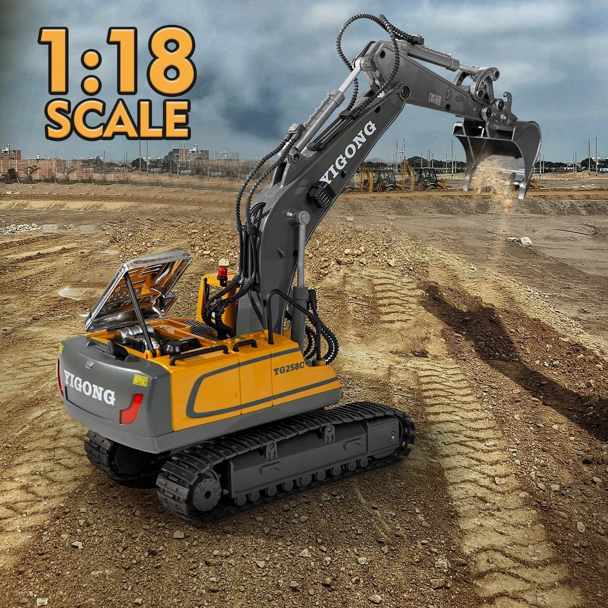 2.4G RC Excavator & Dump Truck - Engineering Vehicle Toy
