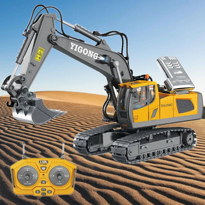 2.4G RC Excavator Model, Dump Truck & Bulldozer, Kids' Gift Toy