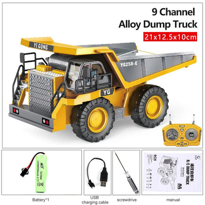 2.4G RC Excavator Model, Dump Truck & Bulldozer, Kids' Gift Toy