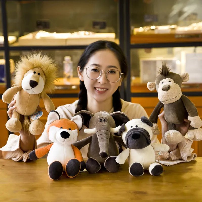 25cm Lifelike Forest Animal Plush Toys - Lion, Tiger, Elephant & More