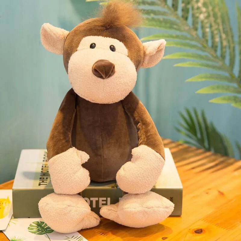 25cm Lifelike Forest Animal Plush Toys - Lion, Tiger, Elephant & More