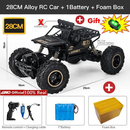4WD RC Off-Road Buggy - LED Lights Racing Car for Kids