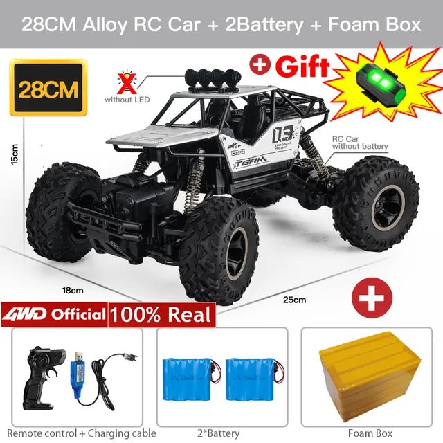 4WD RC Off-Road Buggy - LED Lights Racing Car for Kids