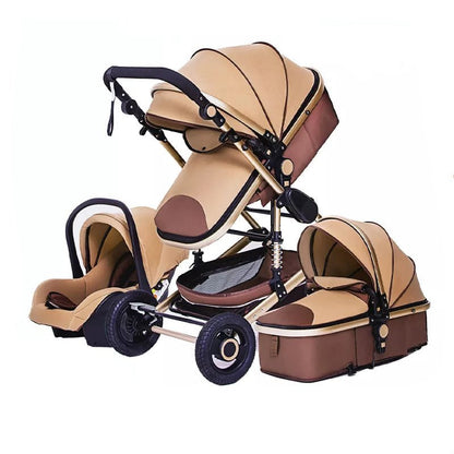 Luxurious 3-in-1 Baby Stroller: Portable, Aluminum Frame, High Landscape