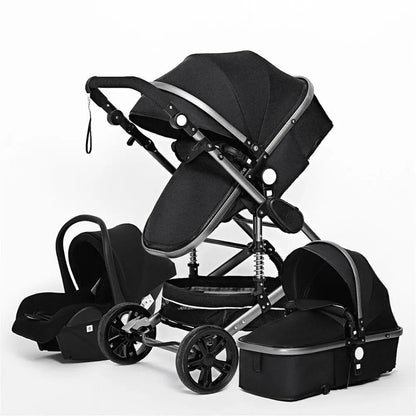 Luxurious 3-in-1 Baby Stroller: Portable, Aluminum Frame, High Landscape