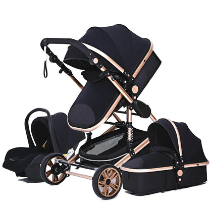 Luxurious 3-in-1 Baby Stroller: Portable, Aluminum Frame, High Landscape