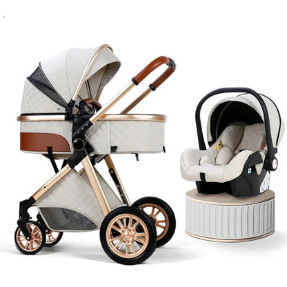 Multi-functional 3-in-1 Baby Stroller: High Landscape, Reclining, Lightweight
