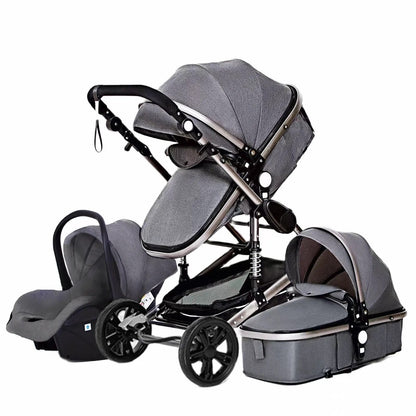 Luxurious 3-in-1 Baby Stroller: Portable, Aluminum Frame, High Landscape